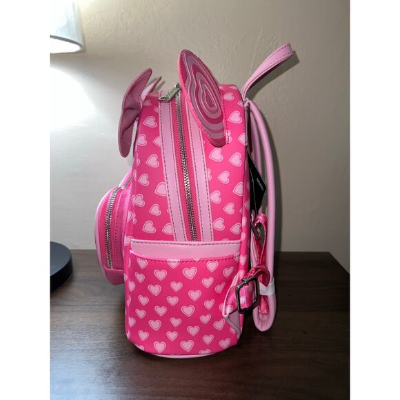 Loungefly Disney Mickey & Minnie Mouse Heart Ears Mini Backpack Wallet Set - Picture 3 of 10